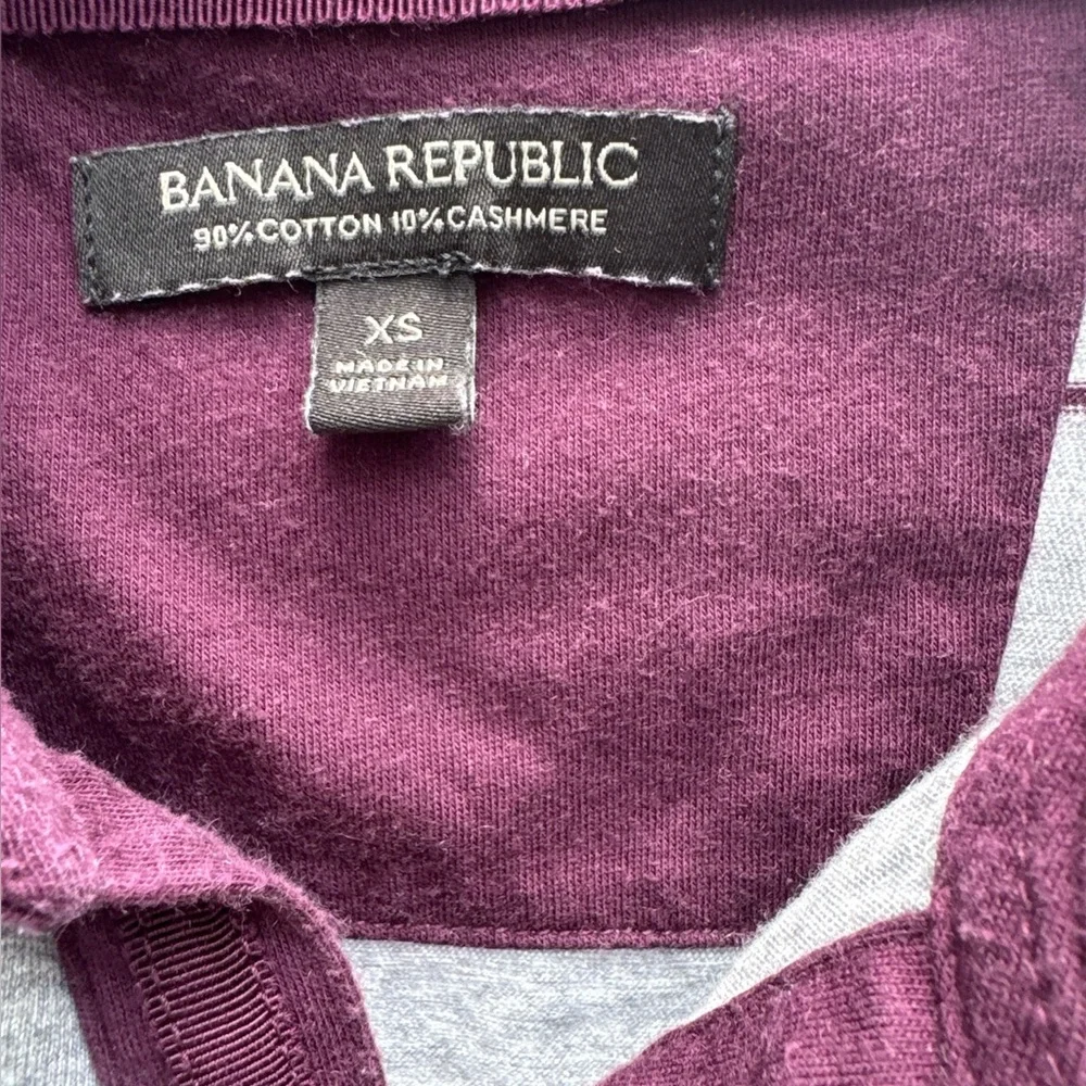 Banana Republic Gray and Purple Striped Men’s Polo Shirt